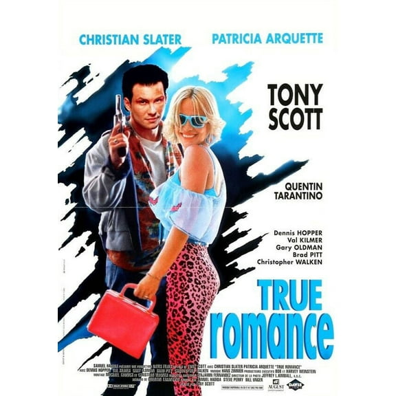 True Romance 24x30 inch movie poster Christian Slater Patricia Arquette red bag