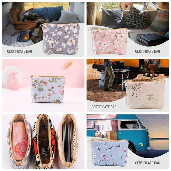 1X Coin Purse Purse Female Card Bag Girl Elderly Earphone Bag Key Bag Lipstick Data Cable Organizer Small Cloth Bag Home Textile Storage