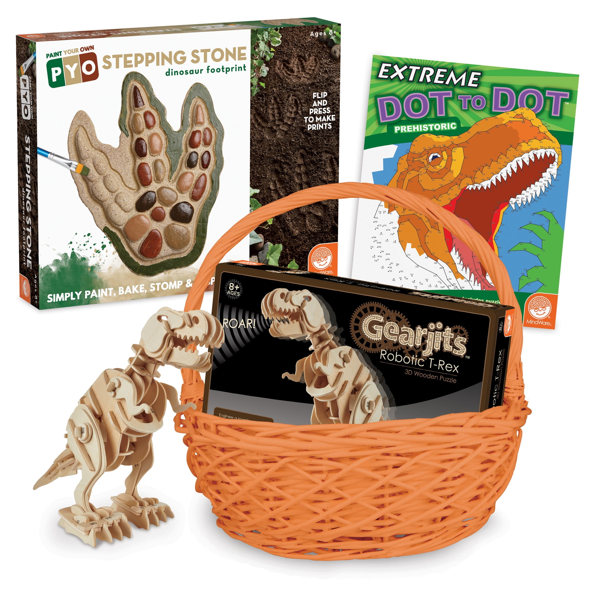 MindWare 8.5 inch x 10 inch Paint Your Own Stepping Stone Dinosaur Footprint, Multicolour
