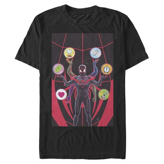 Men's Marvel Spider-Man Miles Morales Windmill Graphic Tee Black X Large