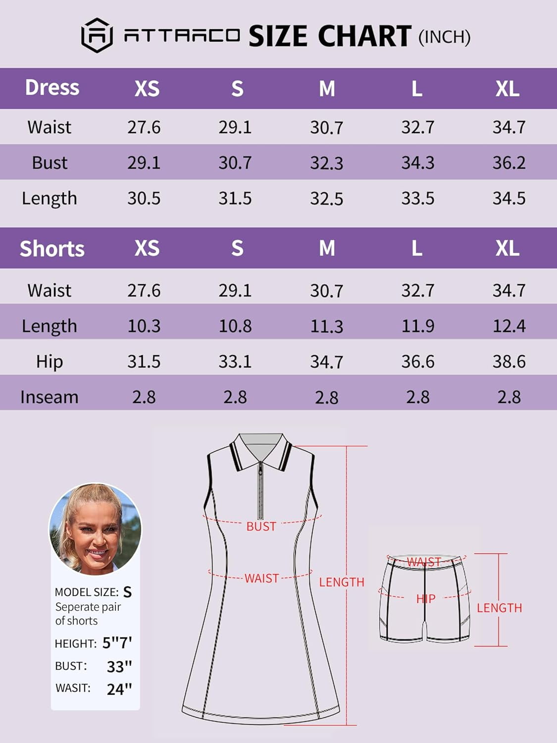 ALove Women Tennis Outfit Sports Dress Golf Exercise Dresses with Shorts and Pockets Polo Collar Zipper Athletic Dresses Tennis Dress