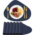 thumbnail image 1 of ORUYROP Ensemble de 6 Napperons en Cuir, Napperons Ronds pour Table à Manger Résistants à la Chaleur Antidérapants Lavables Tapis à Café Napperons de Cuisine Faciles à Nettoyer Tapis de Table (Bleu Foncé), 1 of 7