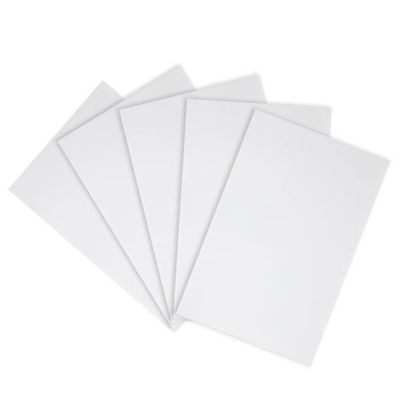 Unique Bargains Corrugated Plastic Sheets,White Blank Yard Lawn Signs 8" x 12" 5pcs