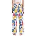 thumbnail image 3 of Dailycode Women's Pajama Pants Wide Leg Lounge Pj Bottoms With Pockets Abstract Paint Spots, 3 of 7