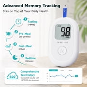 Blood Glucose Monitor Kit - 100 Test Strips and 100 Lancets for Home Use, 500 Memory, No Coding, Diabetes Testing, Blood Glucose Monitoring System