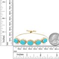 thumbnail image 2 of Gem Stone King 18K Yellow Gold Plated Silver Green Turquoise Tennis Bracelet for Women (8.55 Cttw, Oval 9X7MM, Gemstone Birthstone, Fully Adjustable up to 9 inch), 2 of 3