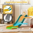 thumbnail image 4 of GVN All-in-1 Toddler Slide with Tunnel and Ladder and Basketball, Indoor Slide for Indoor, Kids, Yellow, 4 of 8