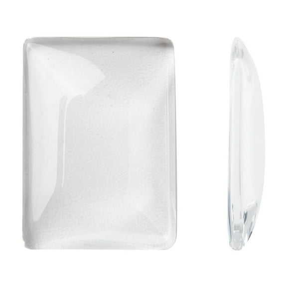 100pcs Transparent Rectangle Glass Cabochons Clear 25x18x5mm