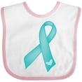 thumbnail image 3 of Inktastic Teal Awareness Ribbon Girls Baby Bib, 3 of 4