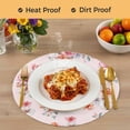 thumbnail image 4 of Spring Flowers Round 13 Inch Placemats Set of 6, Watercolor Pink Orange Floral Romantic Rustic HeatResistant Non Slip Place Mats for Dining Table, Wipeable Braided Kitchen Table Mats for Housewarming, 4 of 9