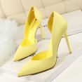 thumbnail image 3 of Zapatos de tacón alto para mujer, edición coreana, sencillos, sexys, ajustados, para discoteca, con punta puntiaguda y huecos, 3 of 5