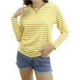 thumbnail image 5 of Langwyqu Womens Casual Crew Neck Striped Long Sleeve T Shirt Basic Tunic Tops, 5 of 5