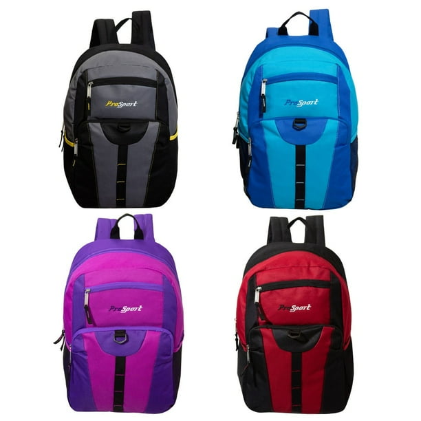 Pro Sport 17" Daisy Chain Bulk Backpacks in 4 Assorted Colors with