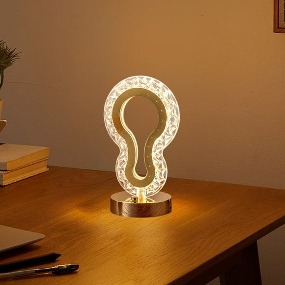 Lámpara de mesa con luz nocturna LED | Lámpara de noche recargable por USB | Color de brillo ajustable | Decoración moderna de aleación en forma de huevo | Iluminación portátil para interiores y