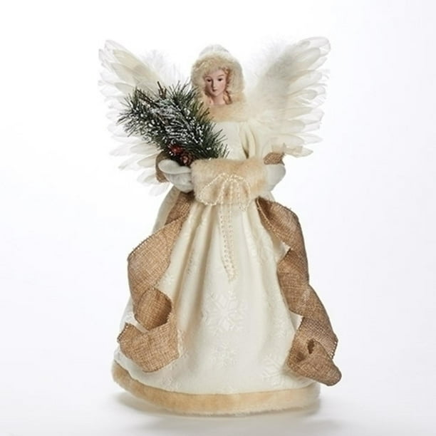 16.5" Elegant Country Rustic Ivory Angel Decorative Christmas Tree