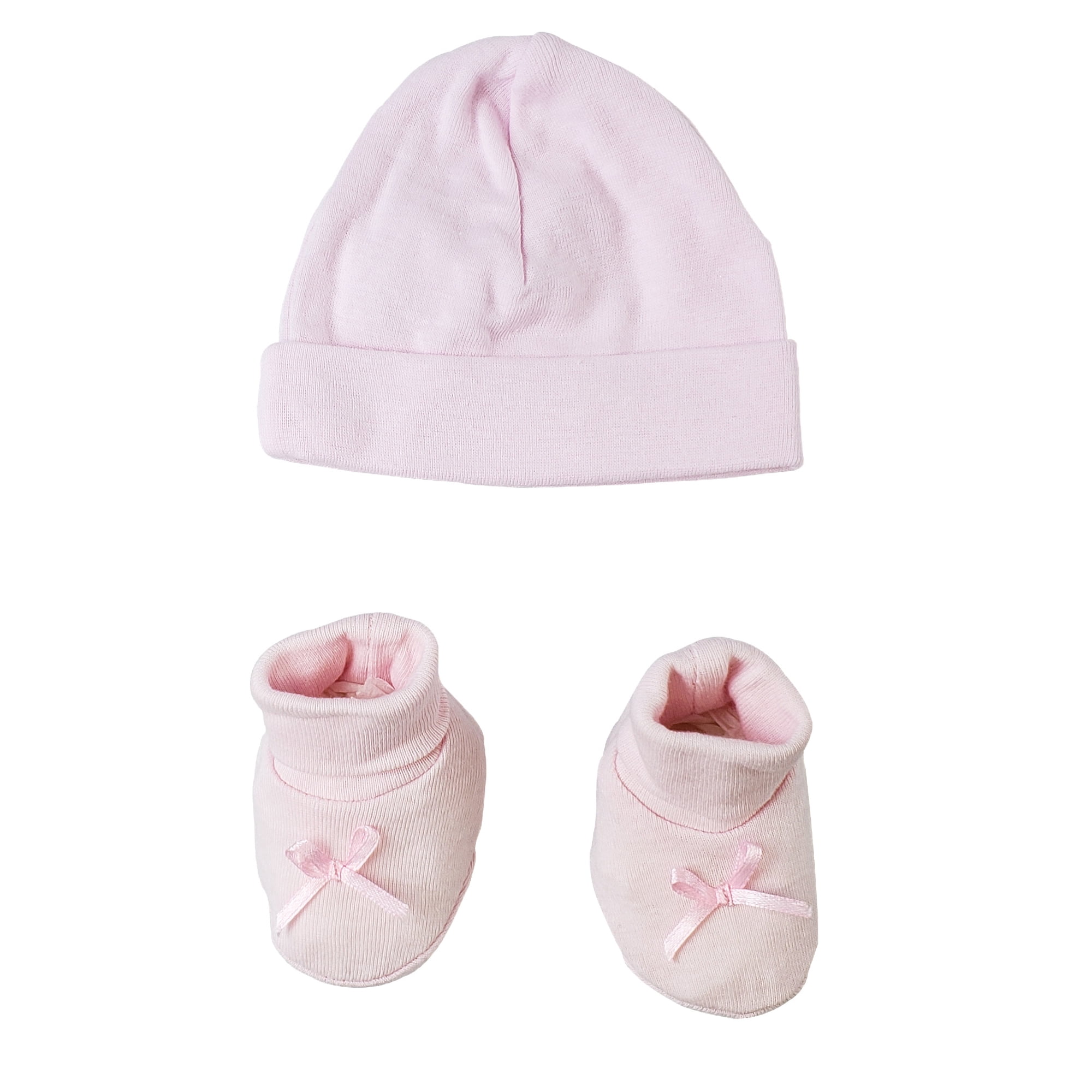 Preemie Baby Cap & Bootie Set - Pink 033ppink