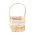 thumbnail image 1 of HWRETIE Woven Rattan Storage Basket with Handle,Handmade Flower Arrangement Basket,Rustic Wicker Planter for Fresh Dried Flowers & Home Decor, 1 of 6