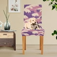 thumbnail image 4 of Yayeee 2 Pack Dining Chair Covers Stretch Parson Chairs Slipcovers Seat Protector, Purple Wave Pattern, 4 of 6