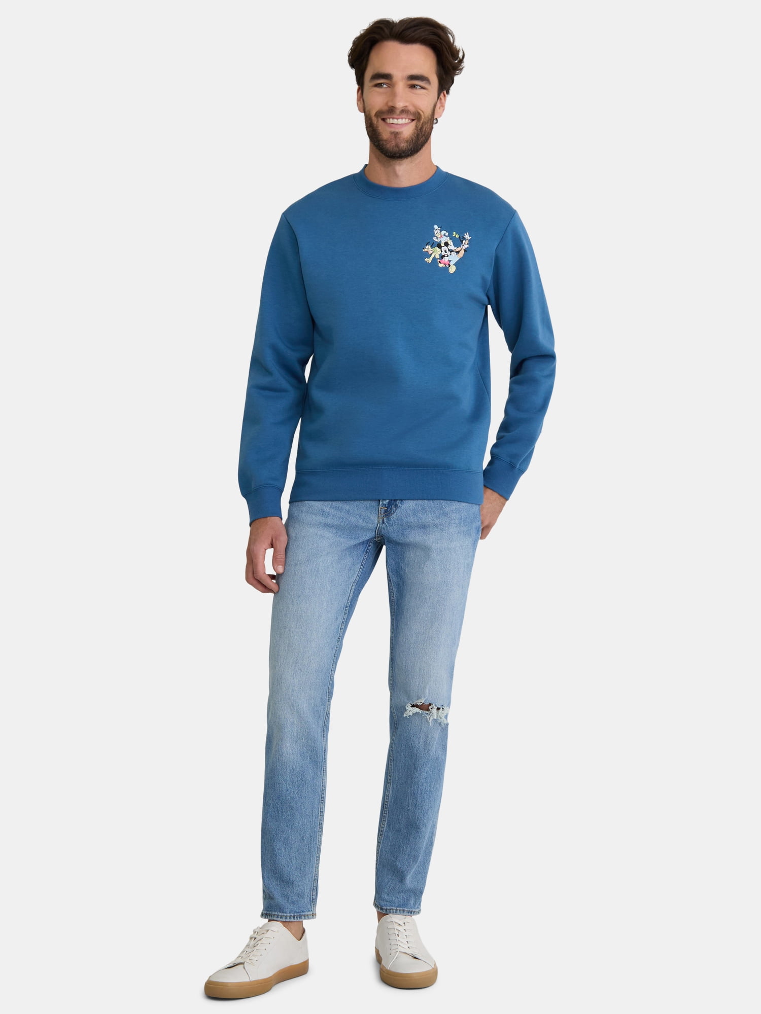 Mickey & Friends Men's Graphic Sweatshirt with Embroidery, Sizes S-2XL