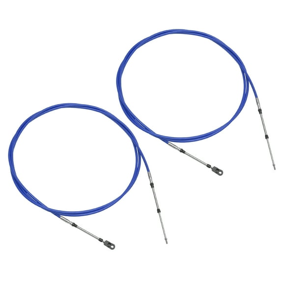 Unique Bargains 2 Pcs 400cm 13FT 33C/3300 Marine Boat Throttle Shift Control Cable Blue with Fastening Head