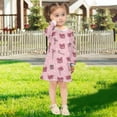 thumbnail image 5 of Girls' long-sleeved dress Cute Pink Bow and Gift Girls' A-line dress with ribbed cuffs Soft and comfortable, 5 of 6