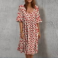 thumbnail image 3 of Robe d'Été avec Manches pour Femmes Mode Rétro Fleurs Écrasées Volants Manches Courtes Robe Décontractée Confortable Robe d'Été Courte pour Femmes Robe Manches Courtes pour Femmes, 3 of 4