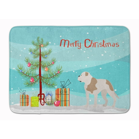 American Bulldog Christmas Machine Washable Memory Foam Mat