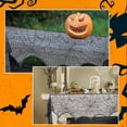 thumbnail image 5 of 103x18 Inch Fireplace Scarf Decoration Black Polyester Lace Spider Web Large Mantel Cover Garland Cobweb Table Cloth Placemats for Home Party Thanksgiving Festive Indoor Supplies, 5 of 6