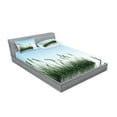 thumbnail image 2 of Ambesonne Landscape Fitted Sheet & Pillow Sham Set, Scenery Lake Bushes, Full, Pale Blue Jade Green, 2 of 2