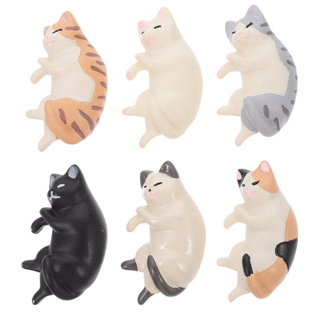 6pcs Dibujos animados Refrigerador Magnético Cat Theme Iman De Frigorífico PVC Frigorífico Pegatinas