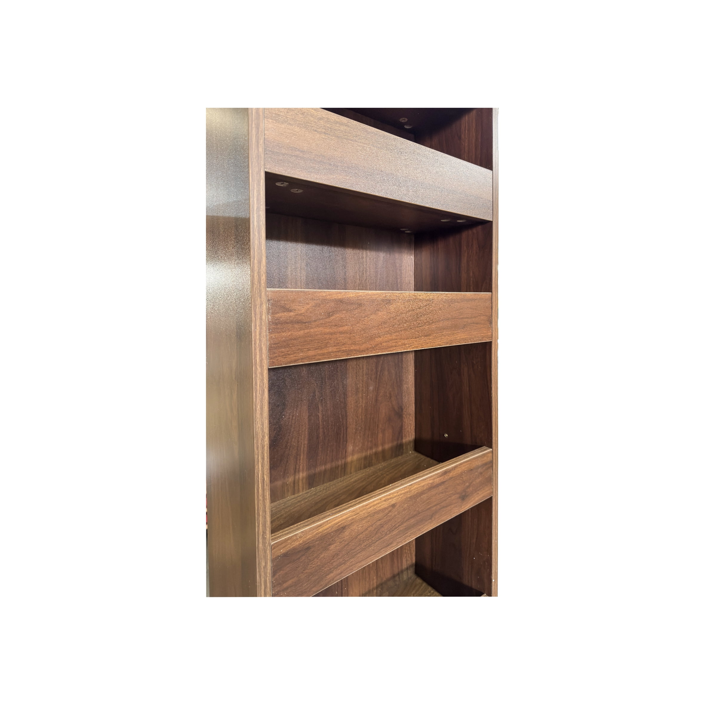 7-Tier Slim Pull-Out Storage Shelf Rolling Utility Cart for Narrow Kitchen Spaces, Walnut