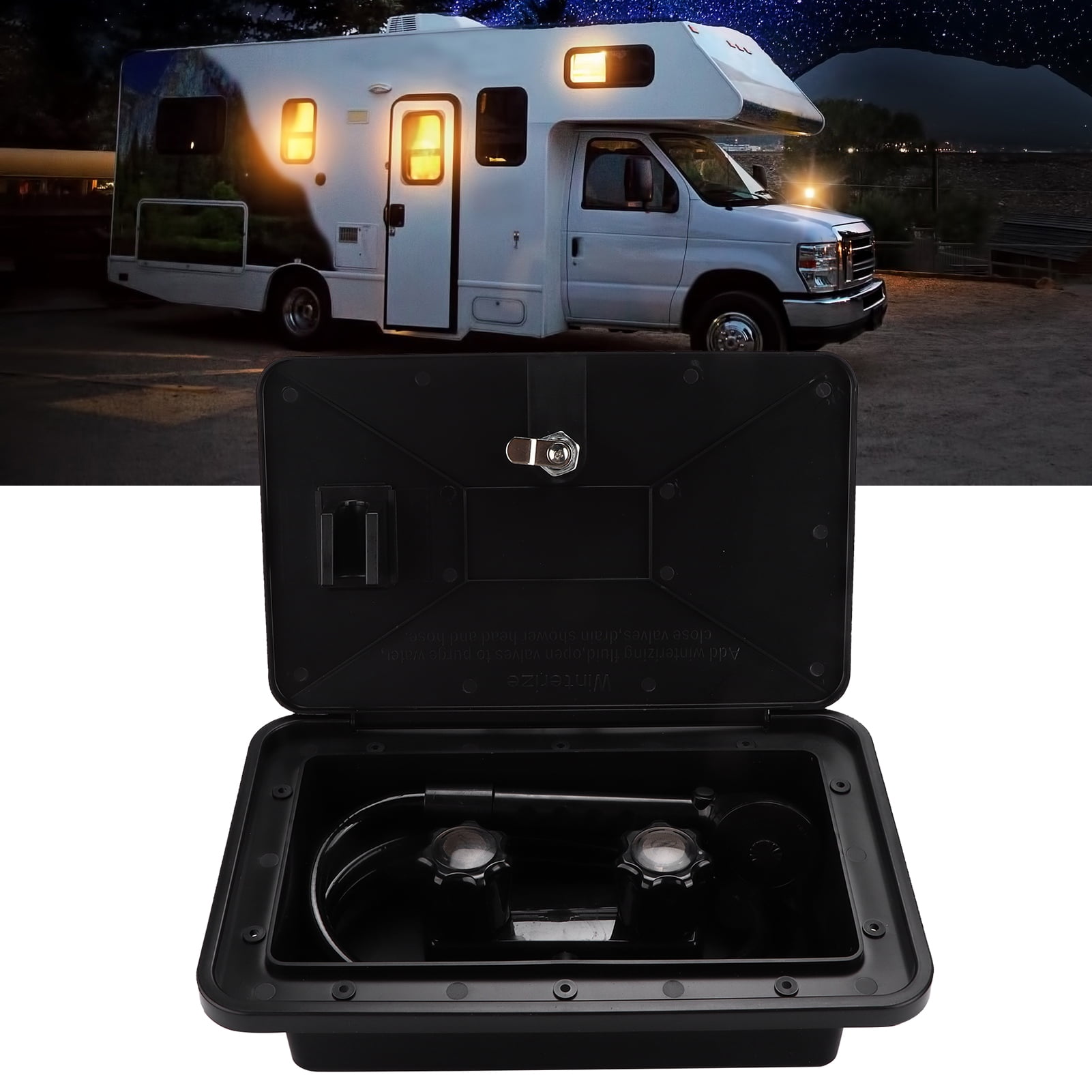 RV Exterior Shower Box Kit, Hot Cold Water ABS Outdoor Shower Set, Safe And Hygiene, For RV