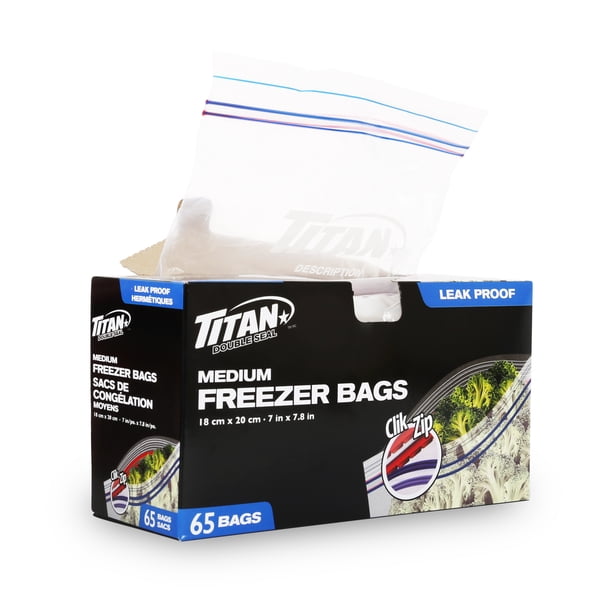 TITAN Double Seal Medium Freezer Bags, 260 Bags 4 x 65 - Walmart.ca