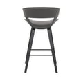 thumbnail image 3 of Jagger Modern 26" Black Wood and Gray Faux Leather Counter Height Barstool, 3 of 7