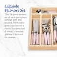thumbnail image 2 of Juego de cubiertos Jean Dubost Laguiole, 24 piezas con asas rosas, 2 of 6