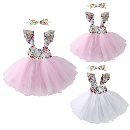 

Newborn Toddler Kids Girl Floral Dress Princess Party Dress Tutu Sundress