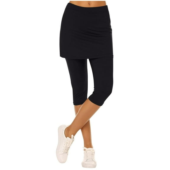 BODOAO Clearance Sale!! Skirted Legging for Women, Yoga Capri Legging with Skirts &Women Tennis Leggings 2025 for Running Workout Active 2025 Tennis Skorts Gym Tennis Yoga Legging with Skirts