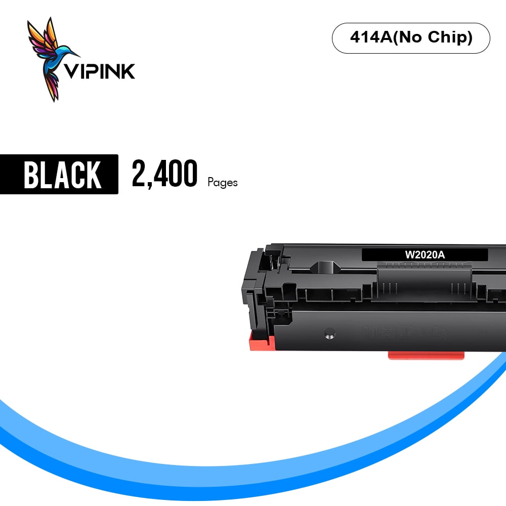 VIPink 1-Pack 414A Toner Cartridge WITH CHIP Compatible for HP W2020A 414A 414X Pro MFP M479fdw M454dw M479fdn M454dn M479 Laser Printer Ink, Black