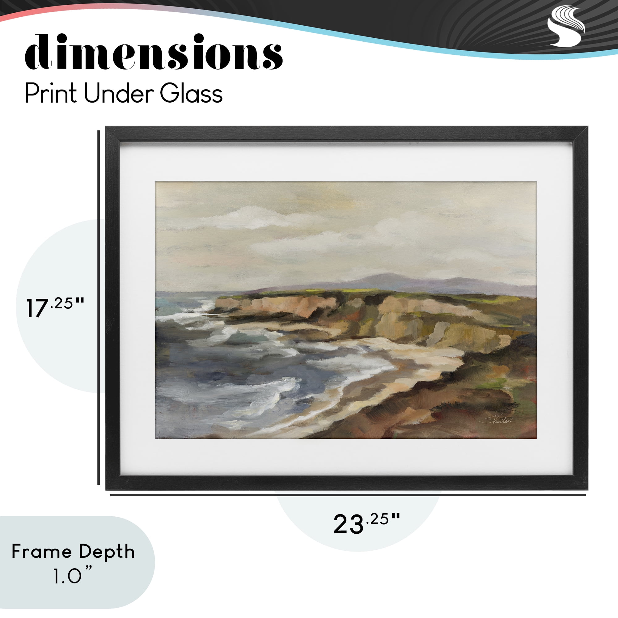 Stupell Industries Rocky Coast Expression Black Framed Print Under Glass, design by Silvia Vassileva