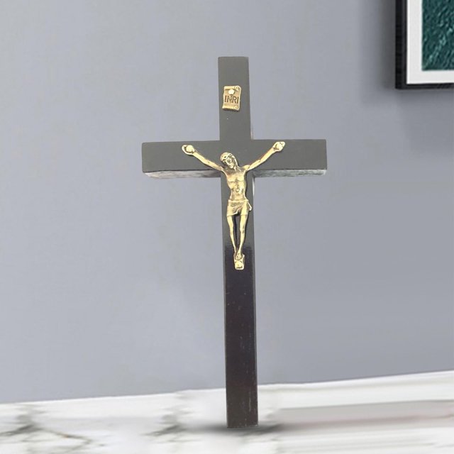 con soporte Cruz Crucifijo Jesús Cruz hecha Decoración Oración Decoración hogar Estatuil en 3D para dormitorio Macarena Crucifijo de pie