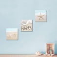 thumbnail image 2 of Seaside Scene Picture Canvas Print: Ocean Starfish on Beach Sand Artwork Painting for Wall Art for Bedroom (12" W x 12" H x 3 PCS,Multi-Sized), 2 of 6