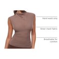 thumbnail image 4 of Remera INLYRIC Cosnufy marrón púrpura transparente sin mangas talle grande, 4 of 8
