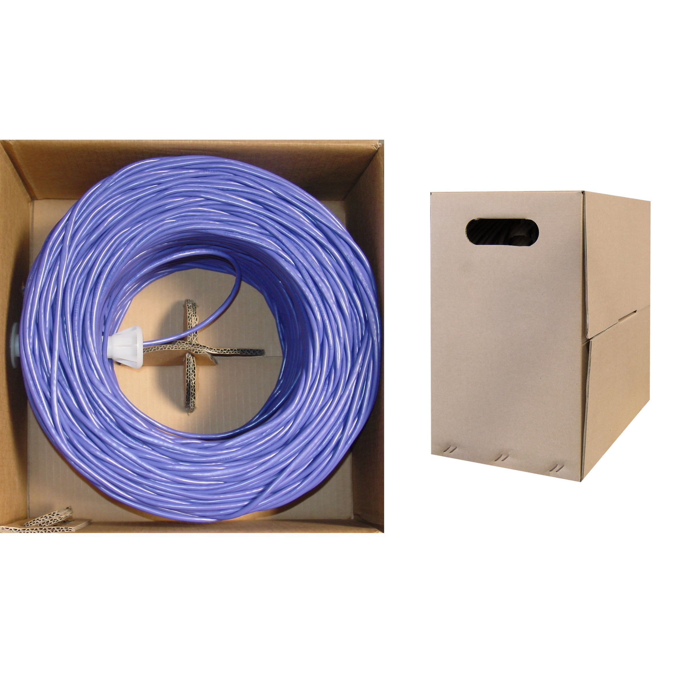 Purple 1pk Pullbox Solid ACCL 1000ft Cat5e UTP Ethernet Cable