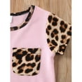 thumbnail image 3 of Toddler Baby Girl Summer Outfits Short Sleeve T Shirt Top Leopard Shorts Clothes Set, 3 of 6