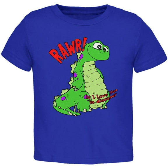 RAWR I Love You Dinosaur Toddler T Shirt Royal 4T