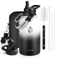 thumbnail image 1 of Botella de agua RAYMYLO con aislamiento de acero inoxidable de 1,9 L, blanco/negro, 1 of 7