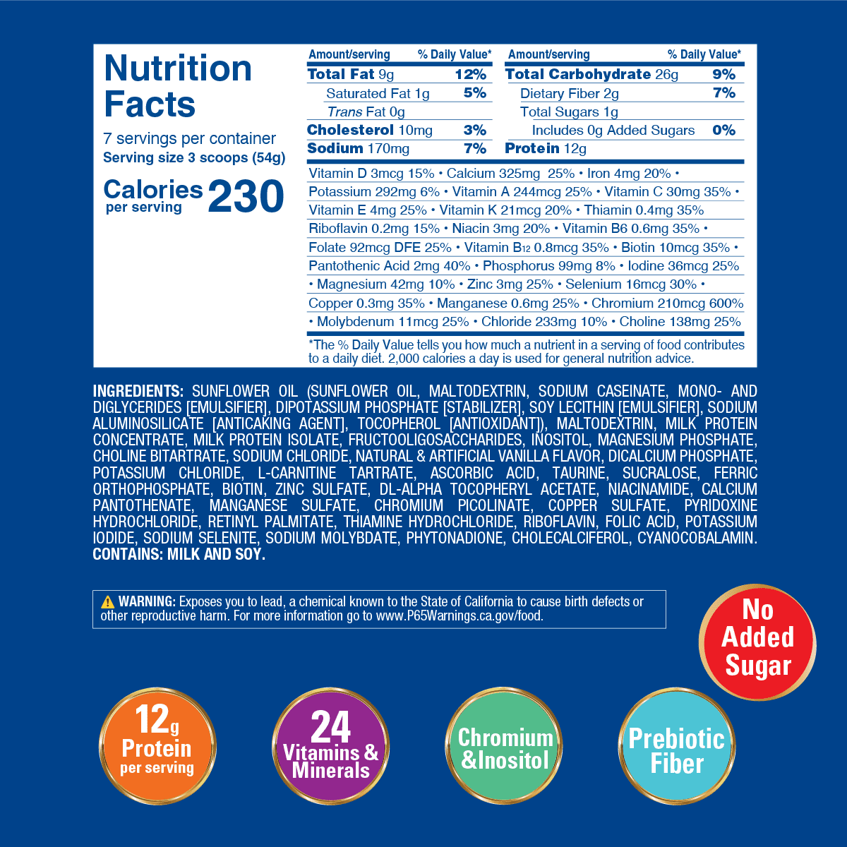 Enterex Diabetic Ready-to-Mix Nutritionally Complete Powder – No Added Sugar, Gluten Free, Vanilla Flavor, 400g (7 Servings)