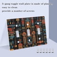 thumbnail image 3 of Yayeee Toggle Light Switch Wall Plate 2-Gang 4.56"x4.48" Decorative Outlet Cover, Black Geometric, 3 of 7