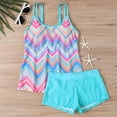 thumbnail image 3 of Women's Plus Size Bikini Set Printed Camisole Two Piece Sexy Swimsuit for Beach Vacation Summer,Blue,L, 3 of 8