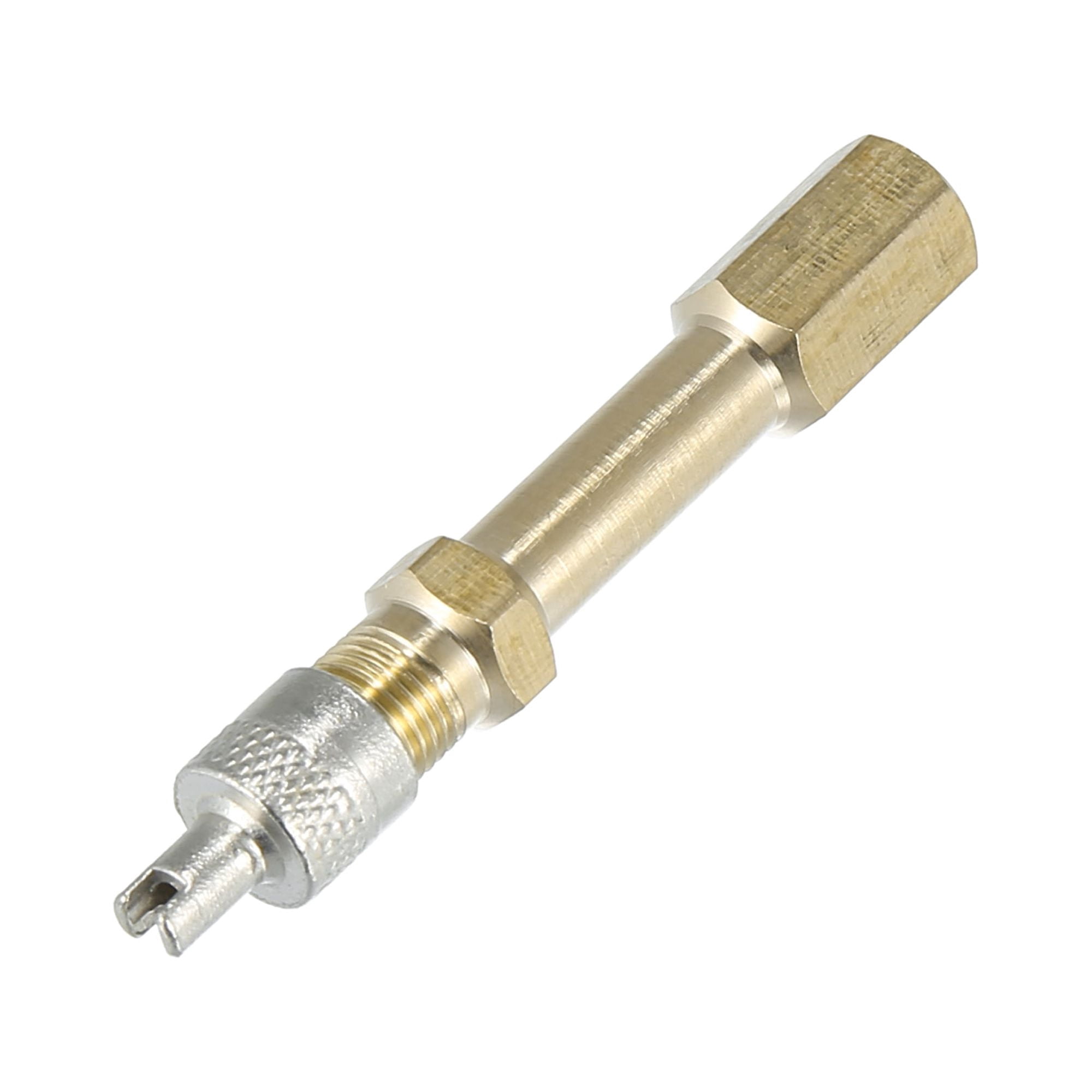 Unique Bargains 4pcs 1.97" Brass Tire Valve Extender Stem Extension Inflation Stright Pole